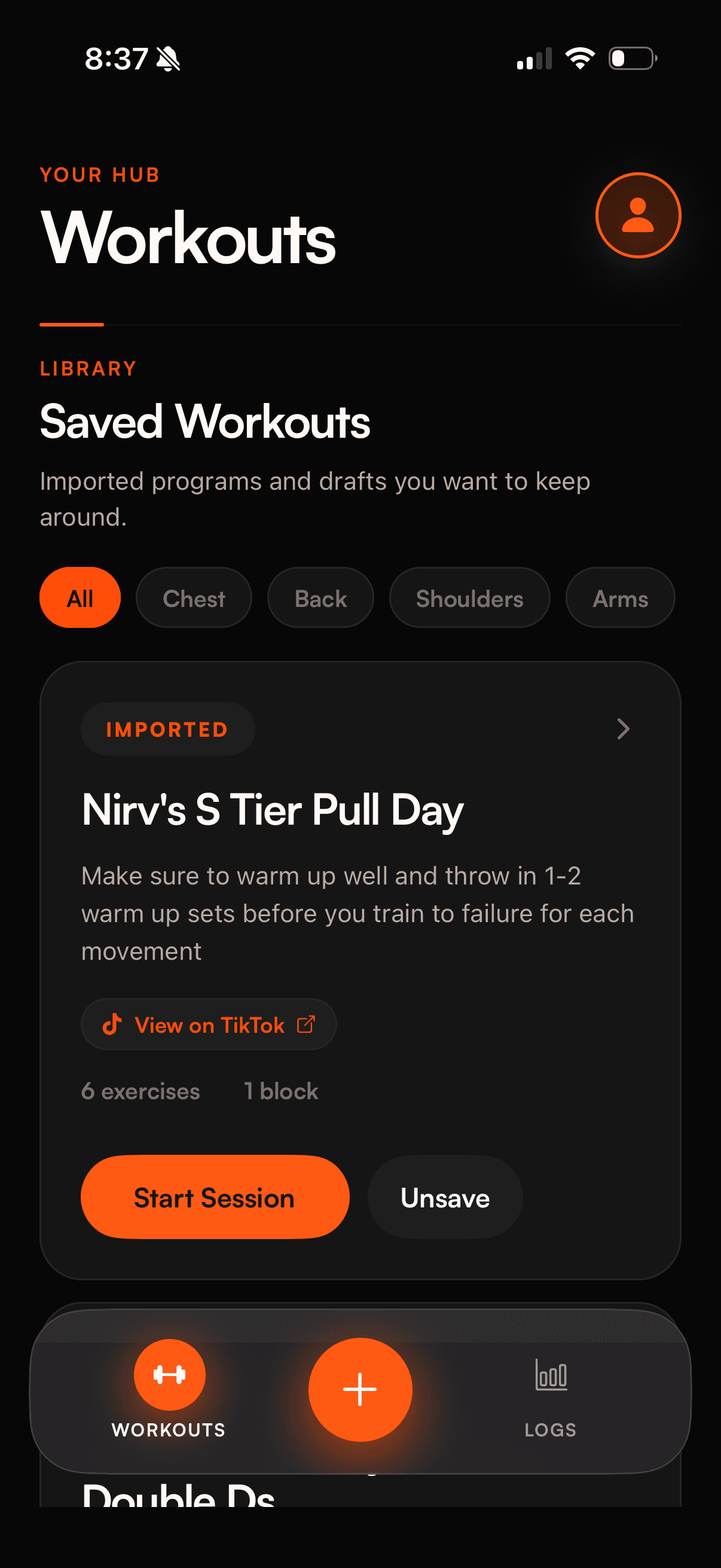 Workouts library
