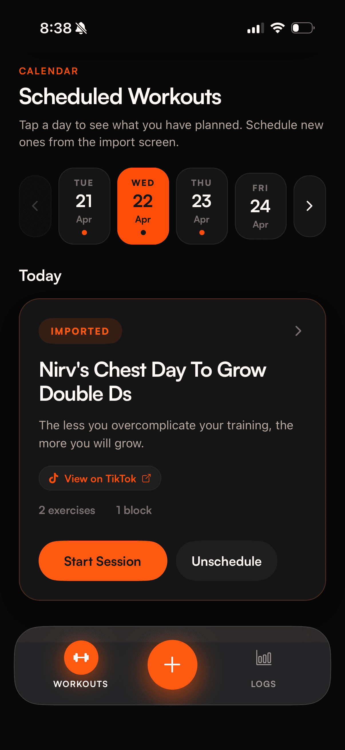 Scheduled calendar