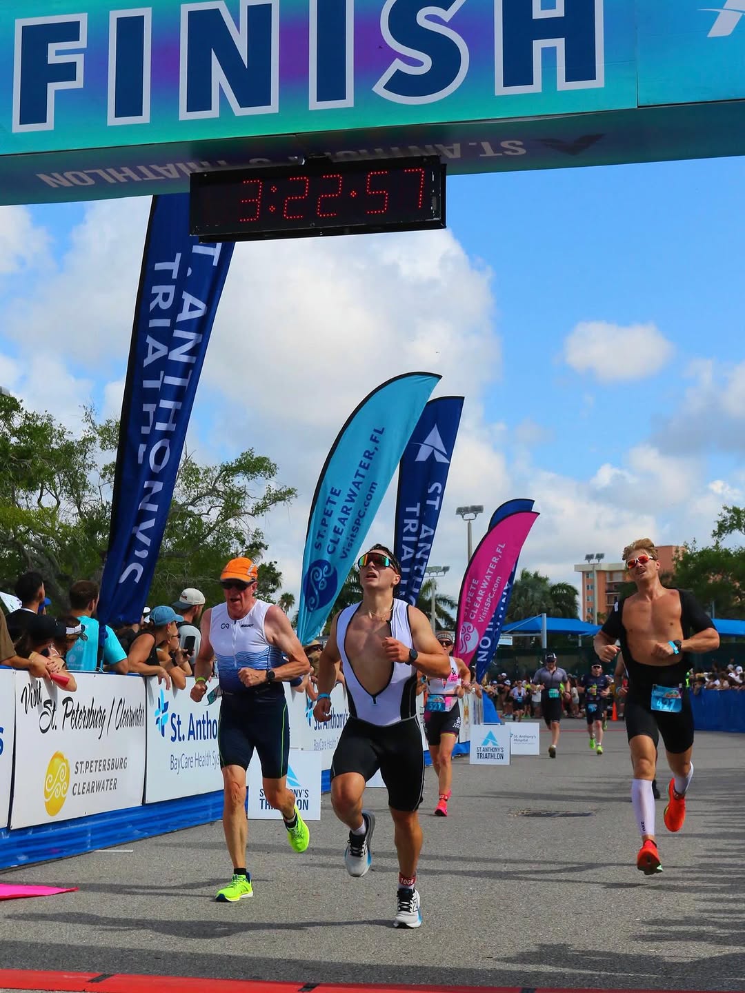 Santino at a triathlon finish