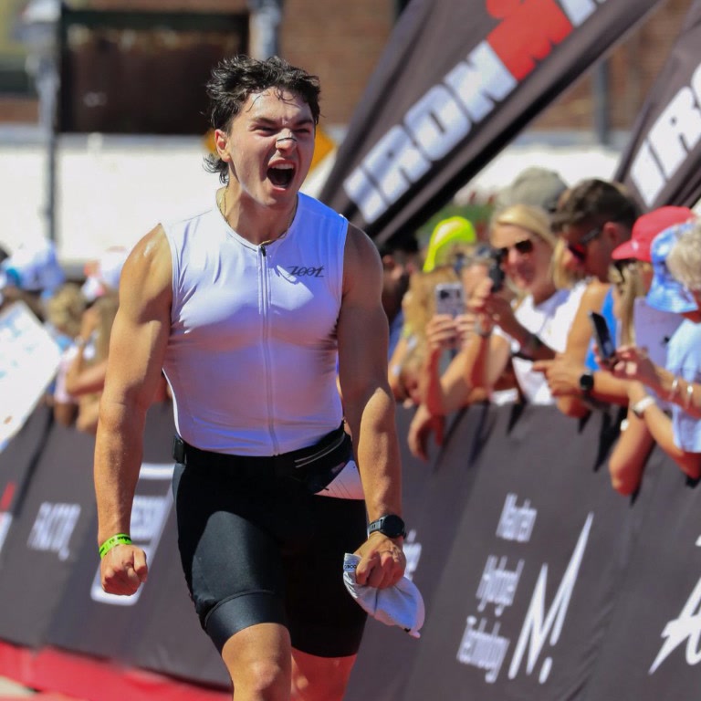 Santino Cignarella at an Ironman finish