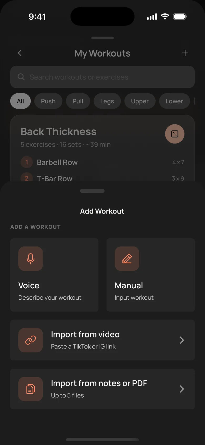 FitFo — add a workout from a video