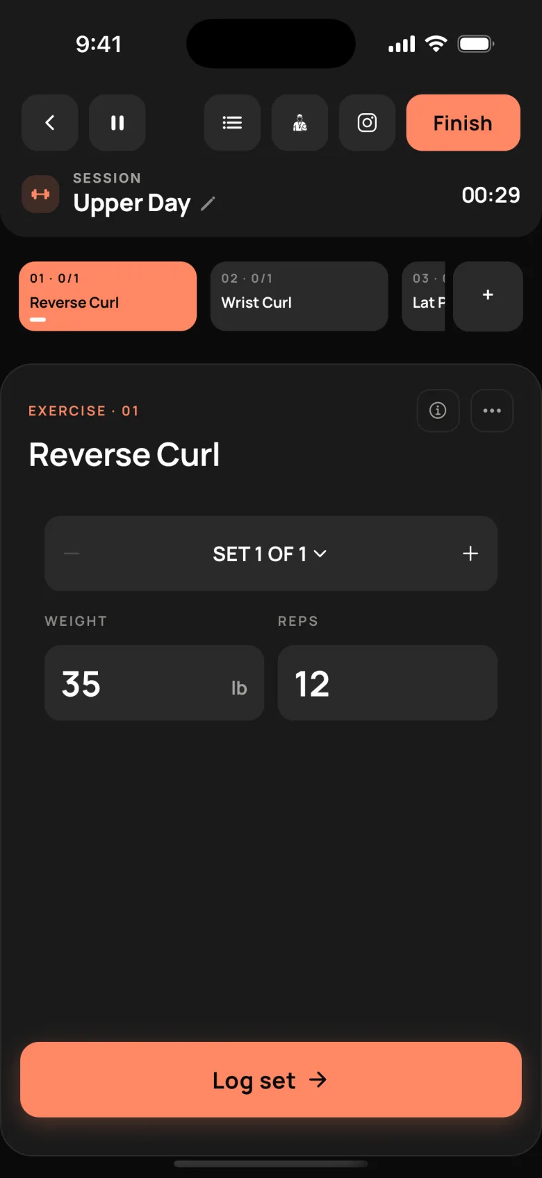 FitFo — live workout logging