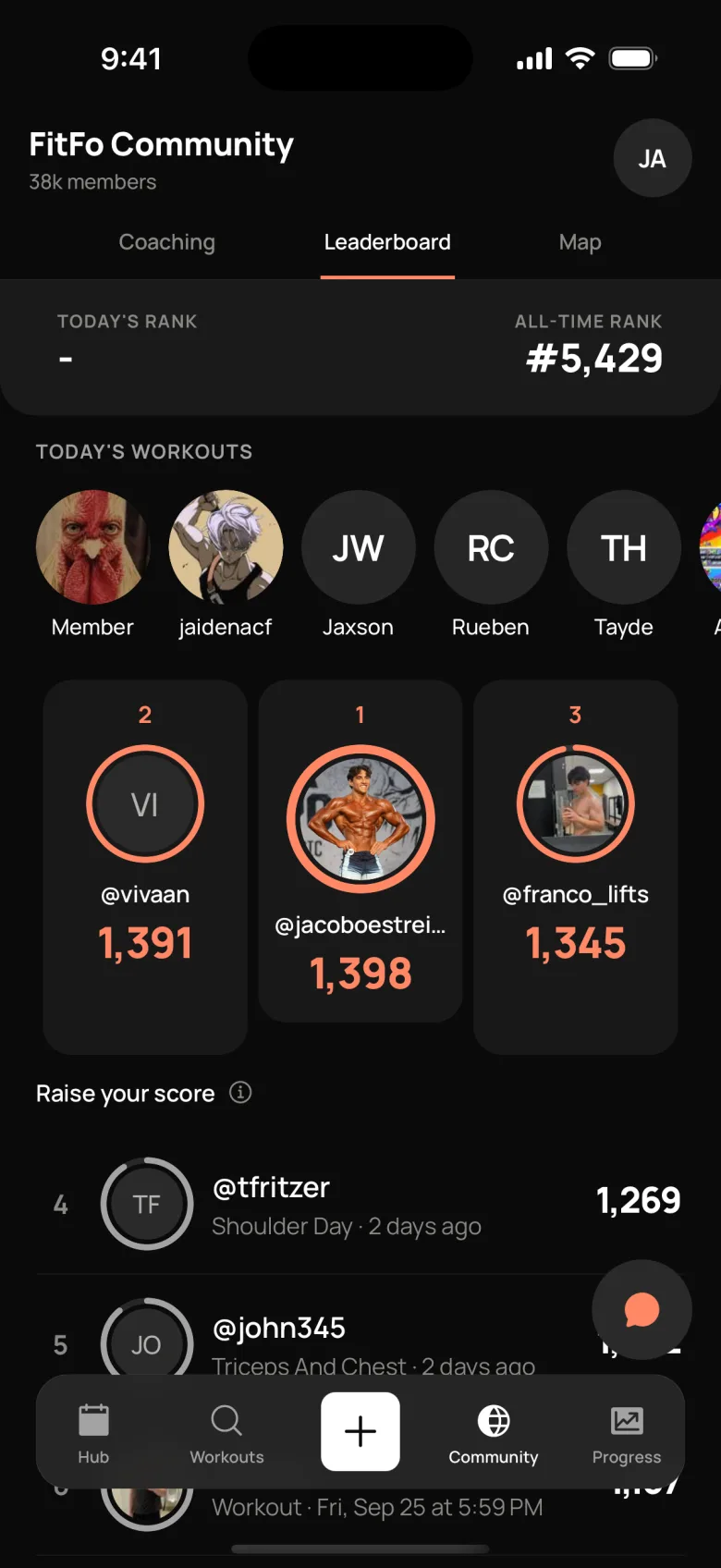 FitFo — leaderboard
